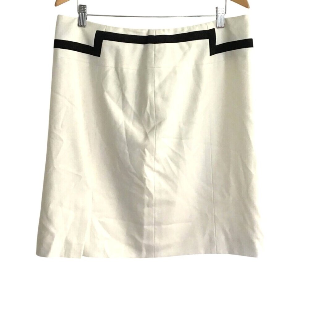 ANTONIO MELANI- WOMENS WHITE ZIP-UP CLOSURE LINE SKIRT SIZE 14